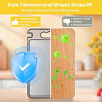 2-IN-1 Titanium Cutting Board for Kitchen Pure Titanium and Wheat Straw PP Scratch-Resistant 15.8x10.6 Inch, (Beige Titanium)