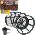 GoldTone Brand Reusable 8-12 Cup Basket Filter | Reusable Basket Coffee Filter Nylon Mesh fits Mr. Coffee, Black + Decker, Proctor Silex (4 Pack)