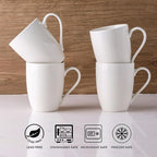 GBHOME 12 OZ Off White Coffee Mugs, Ceramic Coffee Mugs Set with Large Handle for Man,Woman,Dad,Mom, Light Weight Coffee Mugs for Latte/Cappuccino/Cocoa/Milk, Dishwasher &Microwave Safe,12Pcs