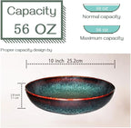Soup bowl Soup plate Large Pasta Bowls 56 ounce, Set of 2, Serving,Salad,Dinner,deep Plate/Wide Bowl,Microwave, Oven, Dishwasher Safe Kitchen Dinnerware,Modern Porcelain Dishes 10 inch