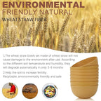 Homienly Cereal Bowl Set, Wheat Straw Bowls Set of 8, Alternative to Plastic Bowls Reusable, Unbreakable Lightweight Bowl for Kitchen, Outdoor, Party, Micriwave Safe Cereal Bowl (Yellow, 26 OZ)