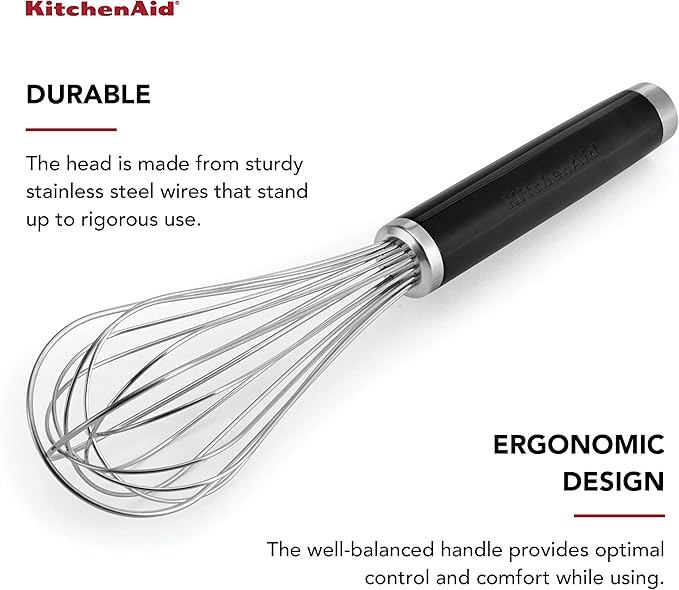 KitchenAid Classic Utility Whisk, 10.5 Inch, Black