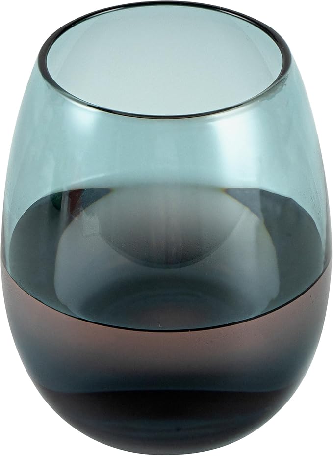 Restaurantware-Vetri 15 Ounce Wine Glasses, 24 Dishwashable Stemless Wine Glasses - No Lead, Durable, Blue Glass Cups, For Home, Bar, Or Restaurant, Serve Merlot, Chardonnay, Or Bordeaux