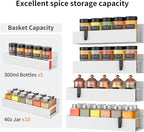 4-Piece Extra-large Capacity Magnetic Spice Rack for Refrigerator, White