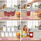 Canning Pot Water Bath Canner with Rack and Lid, 21.5QT Stainless Steel Stock Pot, Canning Supplies Starter Kit with Mason Jars, Tongs, Full Canning Accessories & Canning Tools Set for Beginners