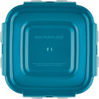 Rachael Ray Leak-Proof Stacking Container Food Storage Bin Set, 20-Piece, Clear with Teal Lids