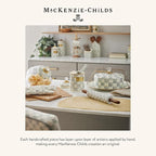 MACKENZIE-CHILDS Enamel Pinch Bowl, Small Bowl for Kitchen Ingredients, 1.5-Cup Capacity, Gray-and-White Sterling Check