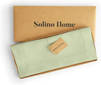 Solino Home Linen Table Runner 120 Inches Long - 100% Pure Linen Sage Green Table Runner 14 x 120 Inch for Summer, Fall, Autumn - Double Hemstitch
