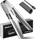 Professional Garlic Press Stainless Steel，No Need to Peel Garlic Mincer Tool with Large Trough, Dual Lever-Assisted Garlic Presser & Masher Easy Clean, Garlic Crusher Dishwasher Safe Rust Proof