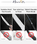 harriet Steak Knives Set of 8, 4.5" Steak Knives, Full Tang Premium Stainless Steel Serrated Steak Knives Set with Gift Box, Dinner Knives, Midnight Black Handle