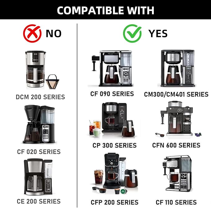 10 Cup Glass Carafe Brew-Through Lid Coffee Carafe Replacement Coffee Pot Compatible with Ninja Dual Brew Coffee Maker CF090 CF092 CF097 CM400 CP300 CP301 CP307 Coffee Bar System