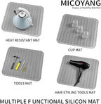 Silicone Dish Drying Mat for Multiple Usage,Easy clean,Eco-friendly,Heat-resistant Silicone Mat for Kitchen Counter or Sink,Refrigerator or Drawer Liner Grey 2XL 24 inches x 18 inches