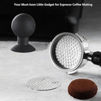 Puck Screen Reusable Mesh Coffee Filter for Espresso Portafilter Basket with Silent Puck Screen Ejector Coffee Grounds Remover Knock-Free Air Blower Kit (51mm)