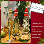 20 Pcs Christmas Drink Stirrers, 5.9" Glitter Plastic Holiday Stir Sticks with 10 Festive Designs for Holiday Hot Chocolate, Cocktails, Coffee & Party Decor