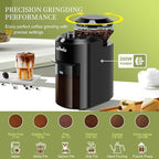 Wancle Electric Burr Coffee Grinder - Adjustable with 28 Precise Grind Settings for 12 Cups - Professional Coffee Bean Grinder (Plastic, Black)