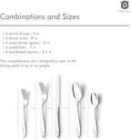 Modern Silverware Set, 18/10 Stainless Steel Flatware, Mirror Finish, Dishwasher Safe, Elegant Cutlery for Home and Dining, Built to Last (30-Piece, Imperial)