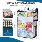 Large Backpack Cooler 36 Can Cooler Backpack with 2 Insulated Compartments Leak Proof Waterproof Travel Backpack, Camping Beach Picnic Lunch Thermal Bag for Women and Men