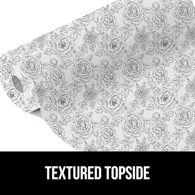 GORILLA GRIP DripGuard Drawer and Shelf Liner for Cabinet, Slip Resistant Non Adhesive Protection for Kitchen, BPA Free Smooth Surface Plastic Liners for Cabinets, Drawers, 17.5x120 Inch, Vintage Rose