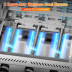 G31 Gas Grill, 3-Burner Gas Grill with Folding Side Tables,Stainless Steel 24,000 BTU BBQ Grill,Outdoor Propane Grill for Barbecue,Patio,Camping