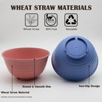 Cereal Bowls Set, 37oz Unbreakable Wheat Straw Bowls Set, 6 Pcs Reusable Plastic Soup Bowls, Deep Lightweight Bowl Sets