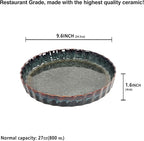 Ceramic Pie Pan Quiche Baking Dish, 9 Inch Round Ruffled Edge Au Gratin Baking Dishes, 27 Ounces Non-Stick Pie Dish, Tart Pan, Pie Plate for Apple, Oven, Dishwasher and Microwave Safe