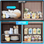 Medium(13 x 9.4 inch)White Cabinet Storage Shelf Rack Set of 2, Rustproof Metal Wire Kitchen Counter Organizers and Storage, Spice Organization for Cabinet, Plate, Dish, Pantry, Bathroom, Fridge