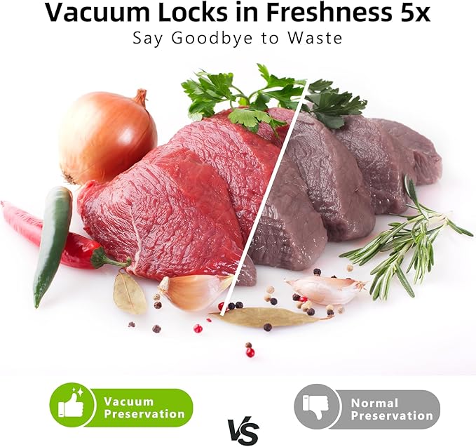 Vacuum Sealer for Food, Multi-Functional Food Saver with 20 Vacuum Bags, 6 Modes, Pulse Function, Wet & Dry Mode, Built-in Cutter