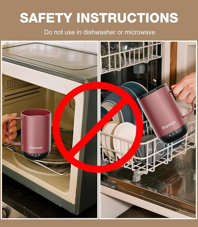 Self-Heating Coffee Mug T1, 16oz Rechargeable Heated Coffee Mug, Smart Coffee Warmer Mug with App-Controlled,Advanced Temperature-Controlled Heating Coffee Gifts for Women Men Coffee Lover