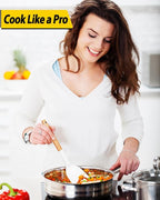 Pack of 4 Silicone Cooking Utensils Set, Non Stick Solid Spatulas and Heat Resistant Slotted Spoons with Wooden Handle, Ideal Wood Kitchen Utensils Set for Frying,Serving,Turning,Stirring (WHITE)