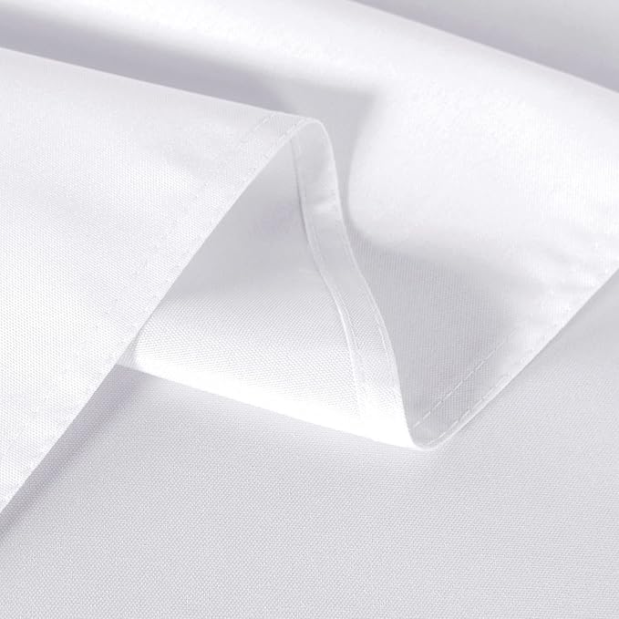 sancua 2 Pack White Tablecloth 60 x 84 Inch, Rectangle 4 Feet Table Cloth - Stain and Wrinkle Resistant Washable Polyester Table Cover for Dining Tables, Buffet Parties and Camping