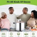 E-far 10 Quart Stock Pot, Tri-ply Stainless Steel Stockpot with Lid for Cooking Stewing Simmering Soup, Stay-Cool Handles & Heavy Duty, Compatible with Induction Gas Electric, Dishwasher Safe