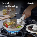 14 pcs Stainless Steel Cookware Set, Detachable Pots and Pans Set with Removable Handle, Non Toxic Space Saving RV Camping Cookware Set, Induction Cookware, Dishwasher & Oven Safe