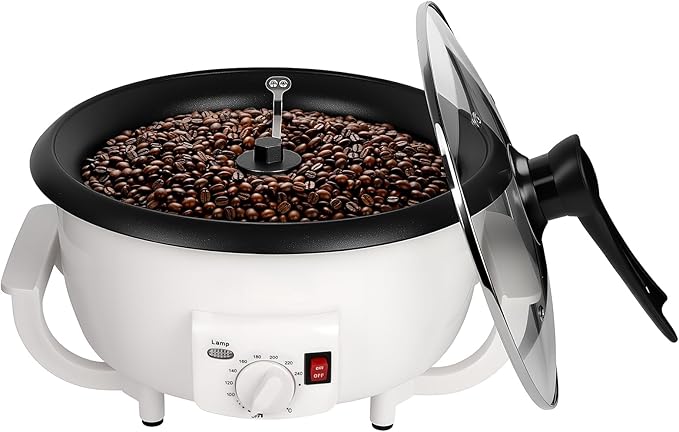 DIYAREA Coffee Roaster Machine for Home Use, 800g Capacity Electric Coffee Bean Roaster Machine with Timer 0-240℃ Non-Stick for Cafe Shop, Nut, Peanut, Black Bean, Soybeans 110V 1200W