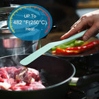 Crepe Spatula Narrow Silicone Thin Spatula Omelet Turner Multifunctional Long Heat Resistant Cooking Non Stick Pancake for Omelet Crepes Cooking Egg Burgers Pizza Pancake Steak(Aqua Sky)