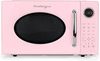 Nostalgia Retro 1000W Microwave Oven 1.1 Cu Ft Capacity – Child Safety Lock, 8 Auto-Cook Settings – Countertop Kitchen Appliance – Pink
