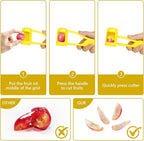 Grape Cutter,Stainless Steel Blades Quarter Grape Slicer with 4 Pieces Vegetable Fruit Salad,Slicer Kitchen Tomato Cherry Strawberry Cutter- Yellow