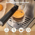 Gevi Espresso Machine 20 Bar with Portafilter for Nespresso Original Capsules and Coffee Powder, Professional Espresso Maker with Milk Frother for Cappuccino, Latte, Compact Espresso Coffee Machine