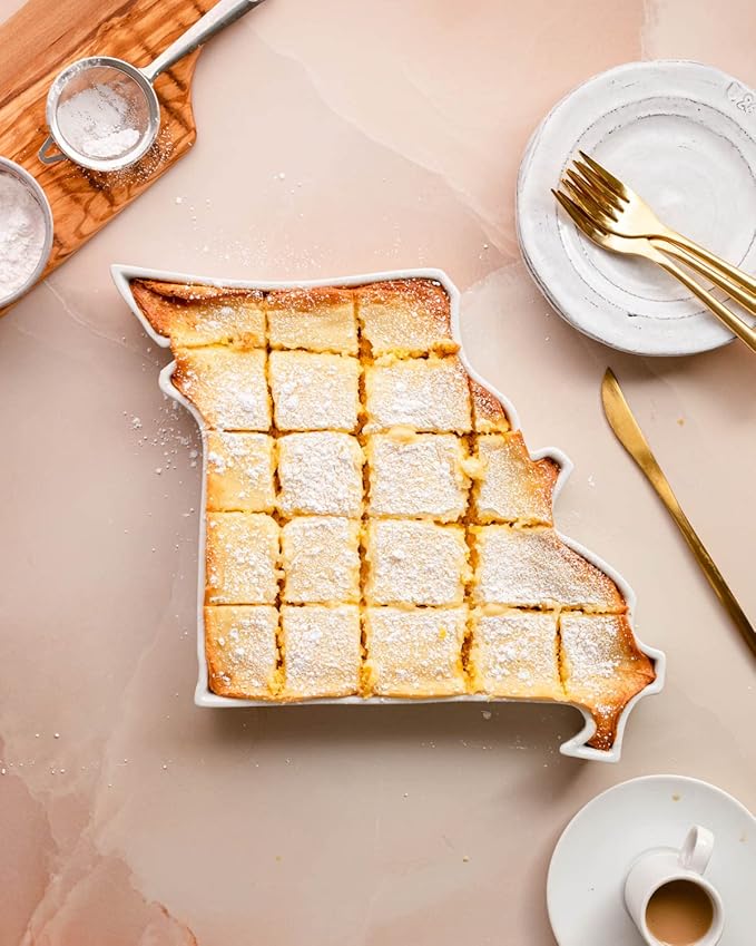 Missouri Shaped Baking Dish Serving Platter or Decorative Tray Charming Porcelain Bakeware Oven Microwave and Dishwasher Safe