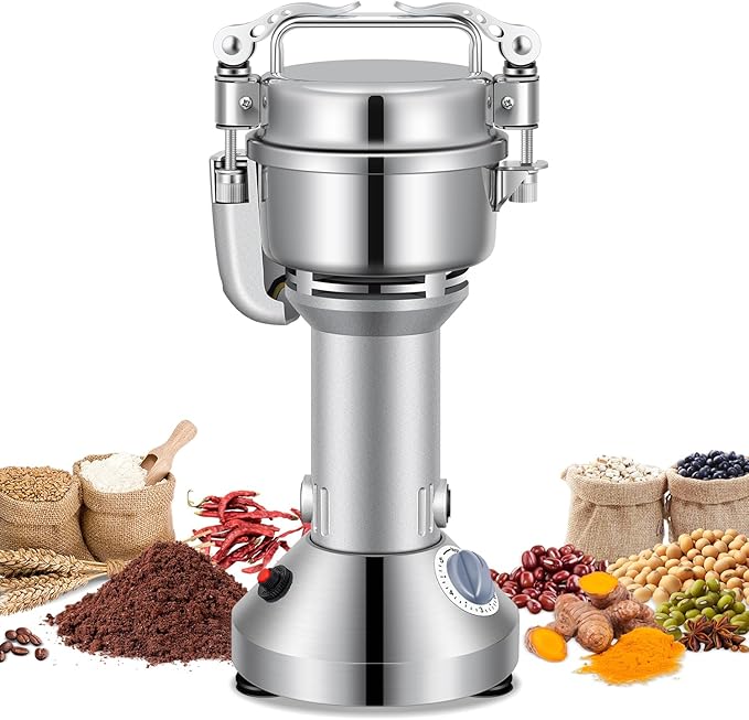 Grain Mill 150g Commercial Spice Grinder Electric 650W Stainless Steel Pulverizer Dry Grinder for Grinding Wheat, Oats, Corn, Pepper, and Coffee Beans – Grinders for Kitchen.