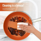 24 Pcs Pots and Pans Set Nonstick, Ceramic Cookware Sets, Kitchen Cookware Sets without PFAS, PTFE or PFOA, Compatible with All Stovetops, Oven Safe,Copper