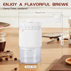 Manual Coffee Grinder - 95 Ceramic Burr, Adjustable Coarse to Fine, 30g Beans & 80ml Powder, Detachable Handle for Espresso, French Press, Camping (white)