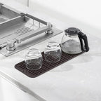 Silicone Dish Drying Mat for Multiple Usage,Easy clean,Eco-friendly,Heat-resistant Silicone Mat for Kitchen Counter,Sink,Bar,Bottle,or Cup Coffee M 17 inches x 6 inches