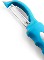 Spring Chef Stainless Steel Swivel Potato Peelers for Kitchen, Dishwasher Safe Veggie Peeler for Kitchen with Soft Grip Handle & Sharp Blades, Great for Vegetable, Apple, Carrot - Set of 2 - Teal