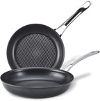 Anolon X Aluminum Nonstick Cookware Frying Pans/Skillet Set, 8.25 Inch and 10 Inch - Dark Gray