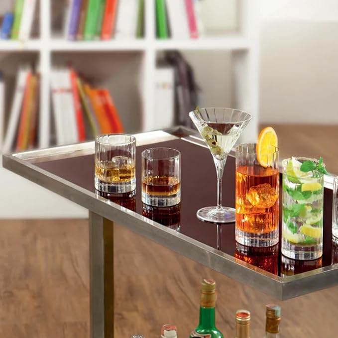 Luigi Bormioli Bach 11.25 oz Double Old Fashioned Glasses - Set of 4 Durable Lead-Free SON.hyx Crystal Drinkware, Titanium Reinforced, Made in Italy, Dishwasher Safe Bar Glassware
