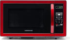 Farberware Countertop Microwave 1000 Watts, 1.1 cu ft - Microwave Oven With LED Lighting and Child Lock - Perfect for Apartments and Dorms - Easy Clean Metallic Red