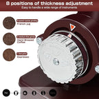 YaeMarine Professional Electric Coffee Grinder Coffee Bean Powder Grinding Machine Coffee Grinder Mill Grinder Thickness Adjustable (Red)