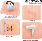 Silicone Dish Drying Mat for Multiple Usage,Easy clean,Eco-friendly,Heat-resistant Silicone Mat for Kitchen Counter or Sink,Refrigerator or Drawer Liner Pink XL 18 inches x 16 inches