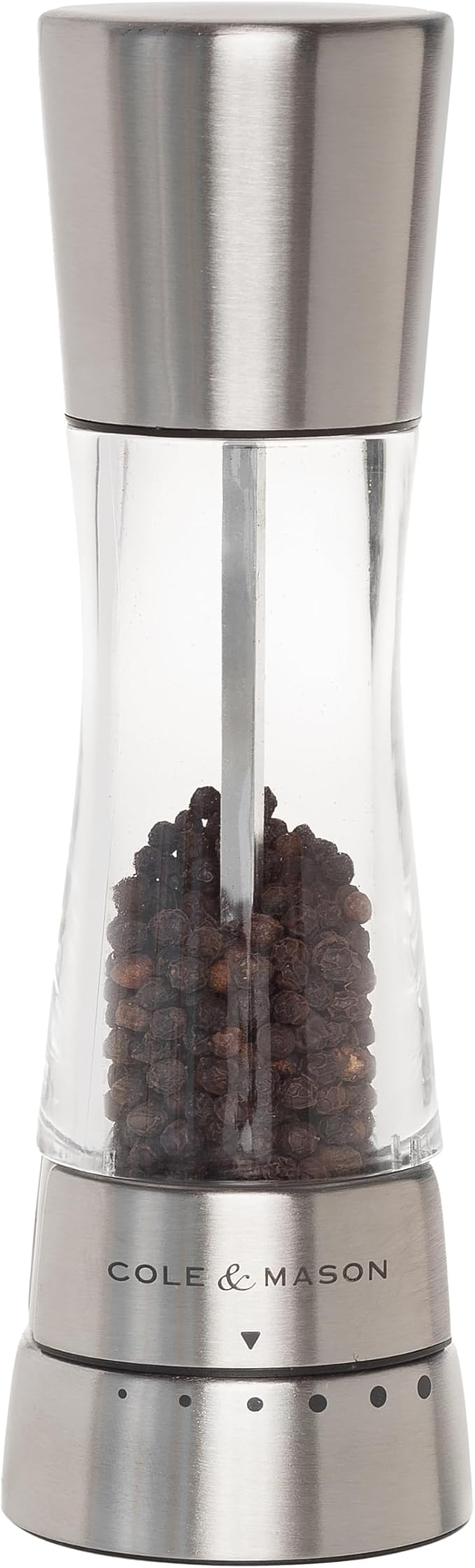 Cole & Mason Derwent Pepper Grinder - Stainless Steel Mill Includes Gourmet Precision Mechanism and Premium Peppercorns - Pepper Mill, Stainless Steel