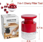 Cherry Pitter Tool Pit Remover, Multiple Cherry Seed Remover, 7 Holes Cherry Stoner Pitter Quick Release, Multiple Cherry Pit Remover Cherries Jam